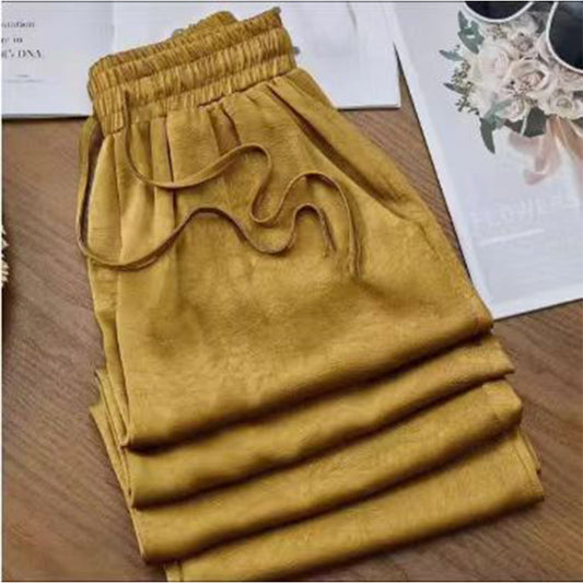 New Chinese Acetic Acid Satin Jacquard Wide Leg Pants Women&#039;s Spring And Summer Thin High Waist Dosing Narrow Style Straight Style National Style Casual Pants