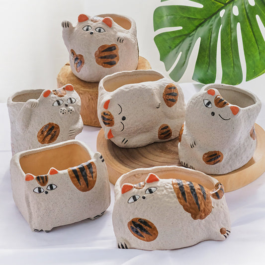 Ceramic Succulent Flower Pot Ceramic Vase Cartoon Cat